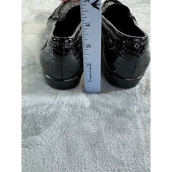 SAS women's size 7.5 M black patent leather comfort slip on loafers Alligator pr - Picture 5 of 16